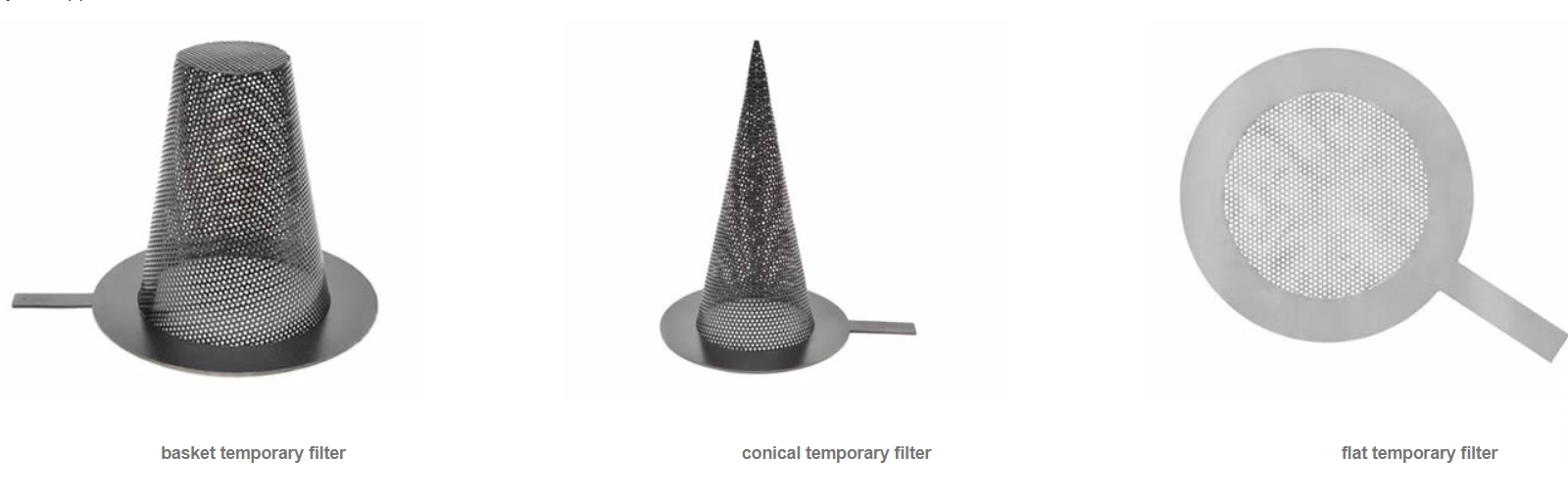 Temporary Strainers types